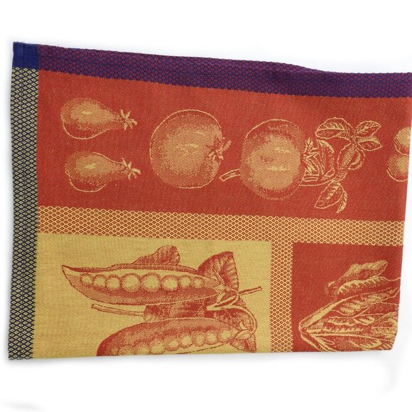 Vintage Vanderbilt Kitchen Towel France Cotton Red Yellow Vegetables - Picture 11 of 11